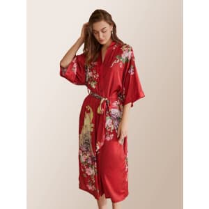 Oriental Peacock Kimono Robe for $39