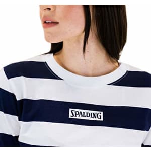 Spalding Women's Activewear Heritage Super Soft Jersey Long Sleeve Tee, Peacoat/Wht, M for $11