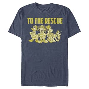 Disney Men's Characters Thanks Firefighters T-Shirt, Navy Blue Heather, Small for $17