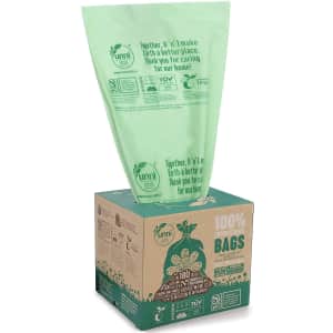 Compostable 100 Count 2.6 Gallon Trash Bags for $12 Compostable 100 Count 2.6 Gallon Trash Bags for $12