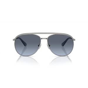 Swarovski Women's SK7005 Aviator Sunglasses, Gunmetal/Blue Gradient Grey, 61 mm for $168