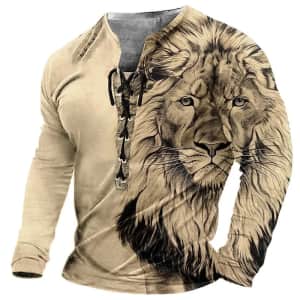 Men's Lion Graphic Tee for $6