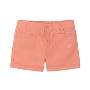 Nautica Girls' Solid Woven Short, Pink Carnation 22, 6 for $17