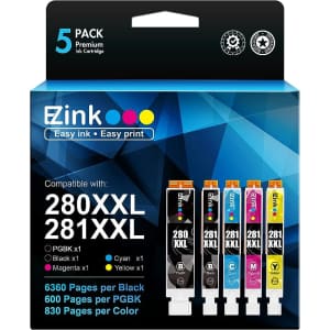 E-Z Ink Compatible Cartridge Replacement for Canon Printers 5-Pack for $29