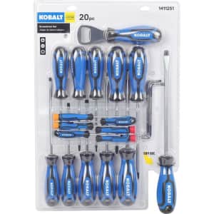 Kobalt 20-Piece Magnetic Screwdriver Set w/ Cushioned Handles for $20 Kobalt 20-Piece Magnetic Screwdriver Set w/ Cushioned Handles for $20