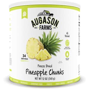 Augason Freeze Dried Pineapple Chunks 12-oz. Can for $36