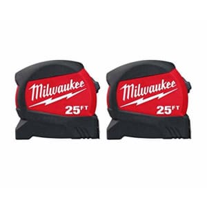 Milwaukee 25 ft. x 1.2 in. Compact Wide Blade Tape Measure (2-Pack) for $40