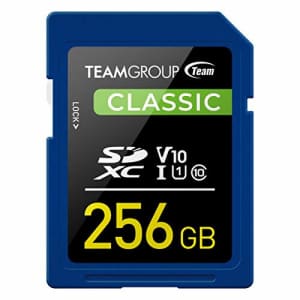 TEAMGROUP Classic 256GB UHS-I U1 V10 Read Speed up to 80MB/s SDXC Memory Card for Full-HD Video for $20