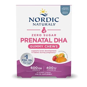 Nordic Naturals Zero Sugar DHA Prenatal Vitamin Gummies, Strawberry ...