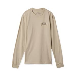 Brixton Men's Jolt Long Sleeve Standard T-Shirt, Cream/Black, Small for $23