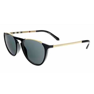 Burberry Men's Round Sunglasses, Black/Grey, One Size for $120