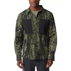 Bass Outdoor Men's Camouflage Shirt Jacket for $18