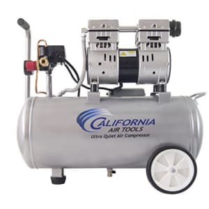 California Air Tools 8010 Ultra Quiet & Oil-Free 1.0 hp Steel Tank Air Compressor, 8 gal, Silver for $185