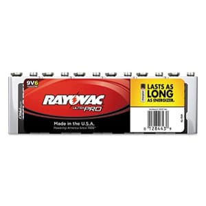 Rayovac Ultra Pro Alkaline Batteries, 9V, 6/Pack6 for $16