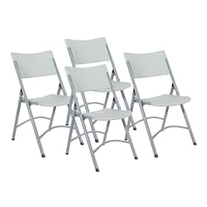 Office Star Resin Furniture for Indoor or Outdoor Use, 4-Piece Set, Light Grey for $130
