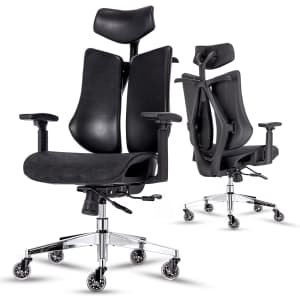 Ergonomic Dual-Backrest Office Chair for $65
