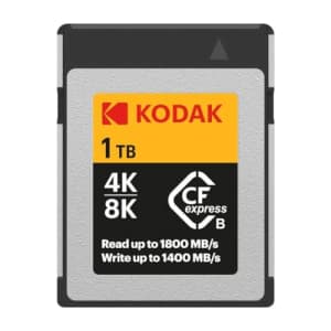 Kodak CFexpress Type B 1TB Memory Card with 1800MBps Read and 1400MBps Write (EKMCFX1TK) for $199