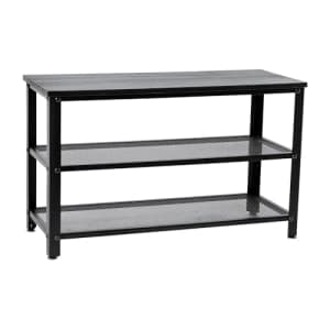 Flash Furniture Easton 3-Tier Wooden Bench with Metal Mesh Shoe Storage Shelves for Entryway, for $66