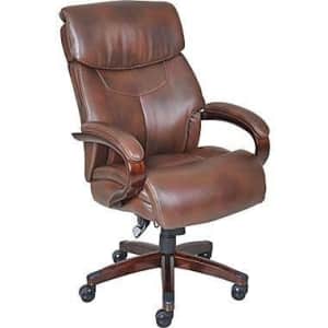 La-Z-Boy Executive Chair, Leather Mahogany for $300
