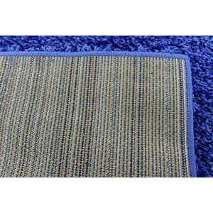 Unique Loom Solo Solid Shag Collection Modern Plush Periwinkle Blue Area Rug (3' 3 x 5' 3) for $34