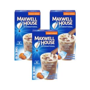 Maxwell House International Iced Hazelnut Latte 6 Single Servings (3 Pack) for $14