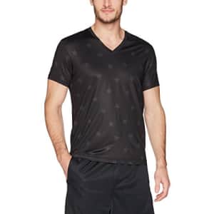 2(X)IST Men's Performance Mesh V-Neck T-Shirt, Star Patch Print/Black, Small for $20