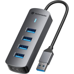Yottamaster 4-Port USB 3.0 Hub Hub for Laptops for $8