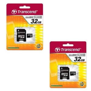 Transcend Vtech Kidizoom Action Cam Digital Camera Memory Card 2 x 32GB microSDHC Memory Card with SD Adapter for $19