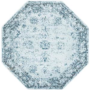 Unique Loom Sofia Collection Area Rug - Casino (4' 1" Octagon, Light Blue/ Ivory) for $32