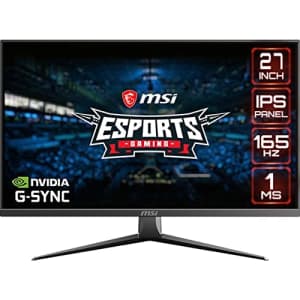 MSI FHD IPS Gaming G-Sync Compatible HDR Ready 1ms 1920 x 1080 165Hz Refresh Rate 27" Gaming for $150