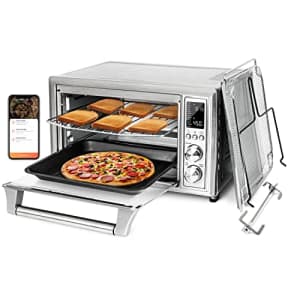 WHALL Air Fryer Oven, 30-Quart Smart Convection with Steam Function,  11-in-1 Toaster Oven, 12-inch Pizza Capacity, 6 Slices of Toast, 4  Accessories Included, Stainless Steel, 1700W