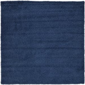 Unique Loom Solid Shag Collection Area Rug (8' Square, Sapphire Blue/ Navy Blue) for $77