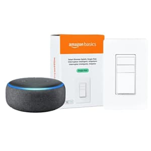 Amazon Basics Smart Dimmer Switch, Single Pole with Echo Dot 3rd Gen, Charcoal for $36