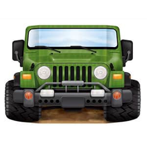 Beistle Jungle Safari Jeep Photo Prop Backdrop for Birthday Party Supplies, Multicolored for $21