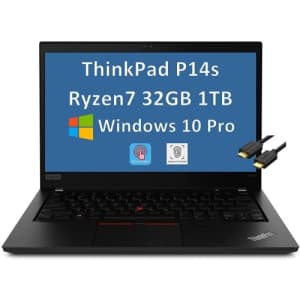 2022 Lenovo ThinkPad P14s 14" FHD (AMD 8-core Ryzen 7 Pro 4750U (Beat i7-10750H), 32GB RAM, 1TB for $1,150