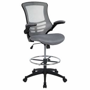 Flash Furniture Mid-Back Dark Gray Mesh Ergonomic Drafting Chair with Adjustable Foot Ring and for $142 Flash Furniture Mid-Back Dark Gray Mesh Ergonomic Drafting Chair with Adjustable Foot Ring and for $142