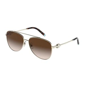 Tiffany & Co. Woman Sunglasses Pale Gold Frame, Gradient Brown Lenses, 59MM for $196