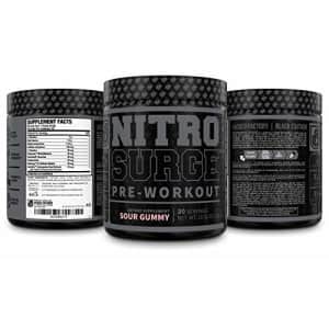 Jacked Factory NITROSURGE Black Pre Workout Supplement - Nootropic Energy Booster Powder w/Dynamine & TeaCrine - for $30