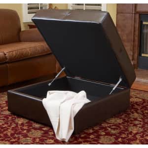 Noble House Burlington Bonded Leather Lift-Top Storage Ottoman for $145 Noble House Burlington Bonded Leather Lift-Top Storage Ottoman for $145
