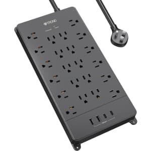 TROND 22-Outlet 4-USB Port Surge Protector Power Strip w/ 5-Foot Extension Cord for $23