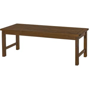 Walker Edison Acacia Wood Patio Bench for $120