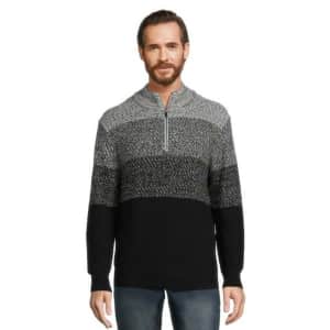 Tribekka 44 Men's Mock Neck Quarter-Zip Sweater for $7