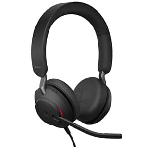 Jabra Evolve2 40 MS Wired Headphones, USB-A, Stereo, Black Telework Headset for Calls and Music, for $86