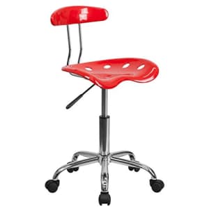 Flash Furniture Vibrant Red and Chrome Swivel Task Office Chair with Tractor Seat for $29