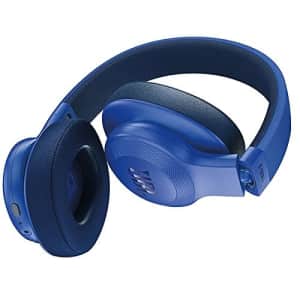 JBL E55BT Over-Ear Wireless Headphones Blue (Renewed) for $49