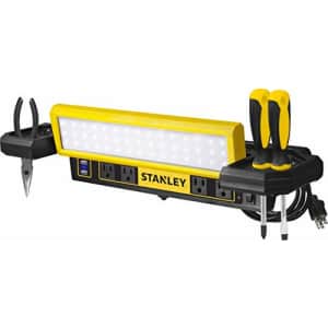 STANLEY PSL1000S Adjustable 45 COB LED Workbench Light with AC Power Outlets, Dual 2.1 Amp USB for $54