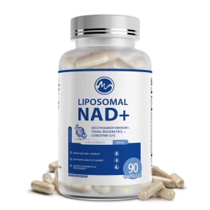 Liposomal NAD+ Supplement with Resveratrol 90-Capsule Bottle for $9