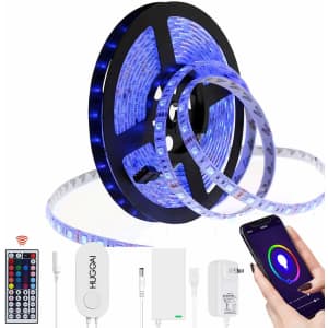 Hugoai 16.4-Ft. Smart WiFi LED Strip Lights for $15