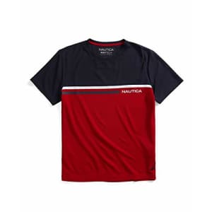 Nautica mens Nautica Men's Navtech Colorblock Tee T Shirt, Nautica Red, 3X-Large US for $16
