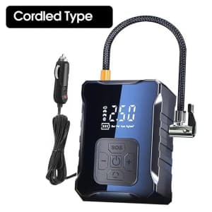 12V 150-PSI Wired Car Tire Inflator for $17